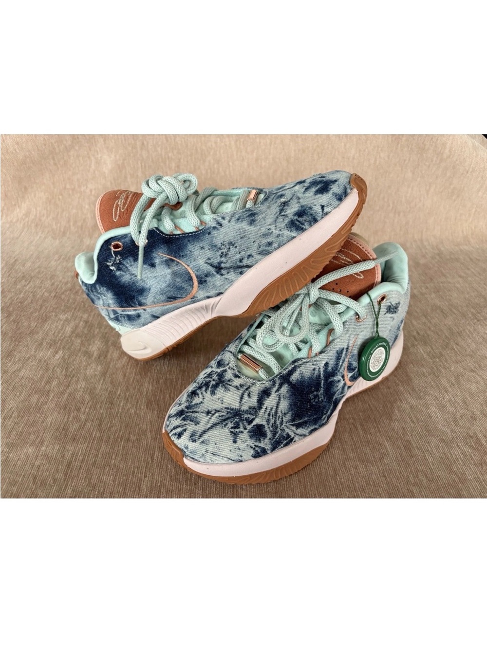 Nike LeBron 21 Aragonite Men's Distressed Denim Blue / Mint Sneakers HF5466-300